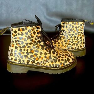 Girl’s Leopard Dr. Marten boots. Barely worn.
